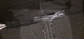 modelujące czarne legginsy ZARA z złotymi zamkami, r. 34