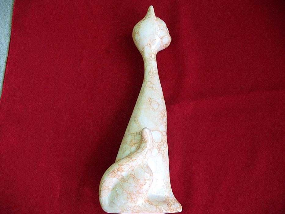 Kot - figurka smukła - ceramika - 25 x 7 x 9 cm