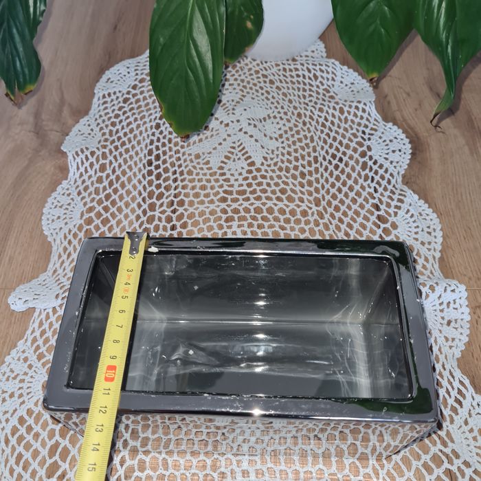 Osłonka na doniczke srebrna