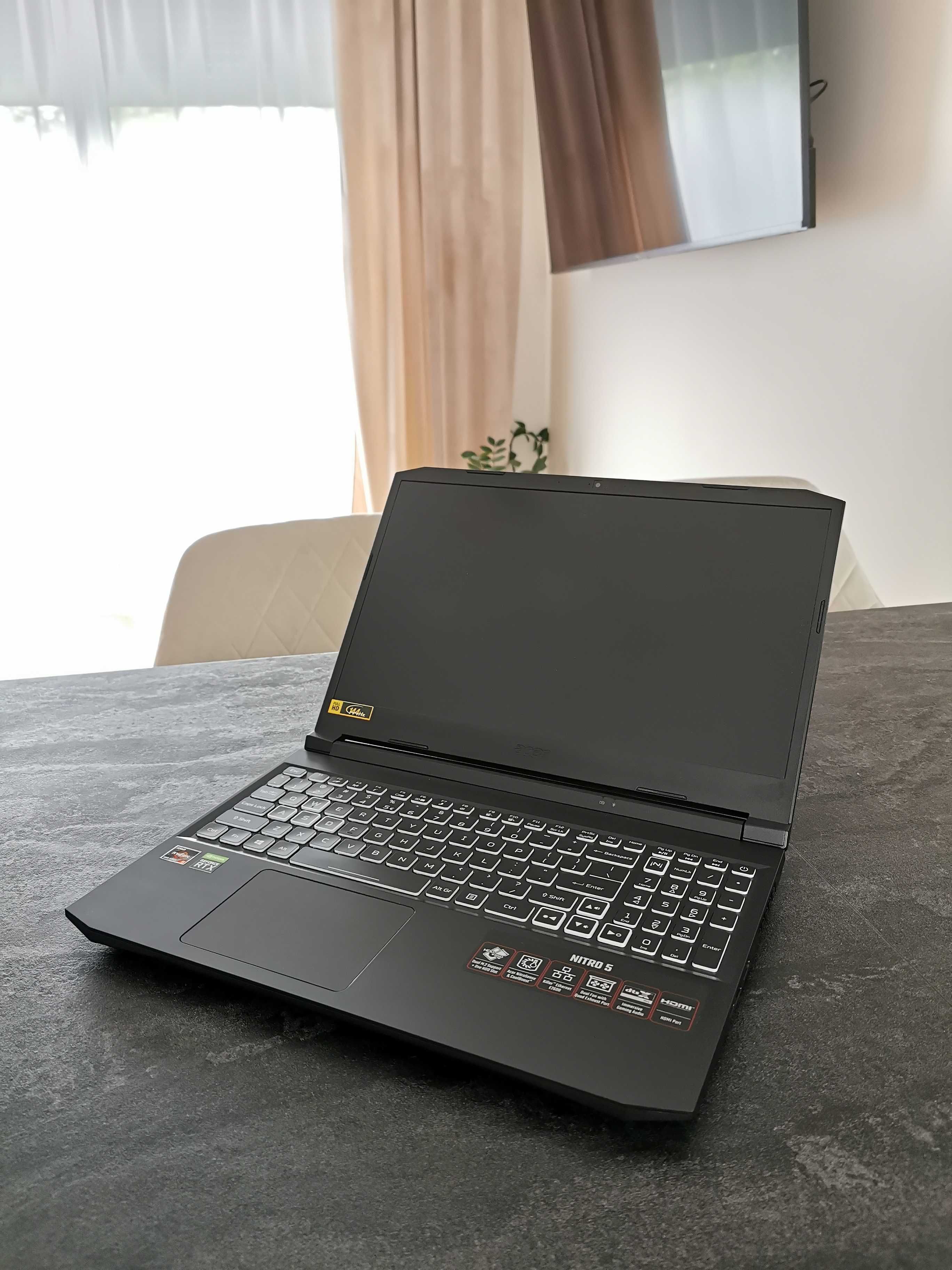 Acer Nitro 5 15,6" 144Hz Ryzen 5/16GB RAM/RTX 3060/512SSD+1000HDD/RGB