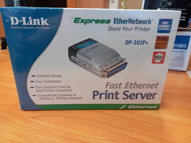Serwer wydruku Print Server D-Link DP-301P+ NOWY FastEthernet, OKAZJA!