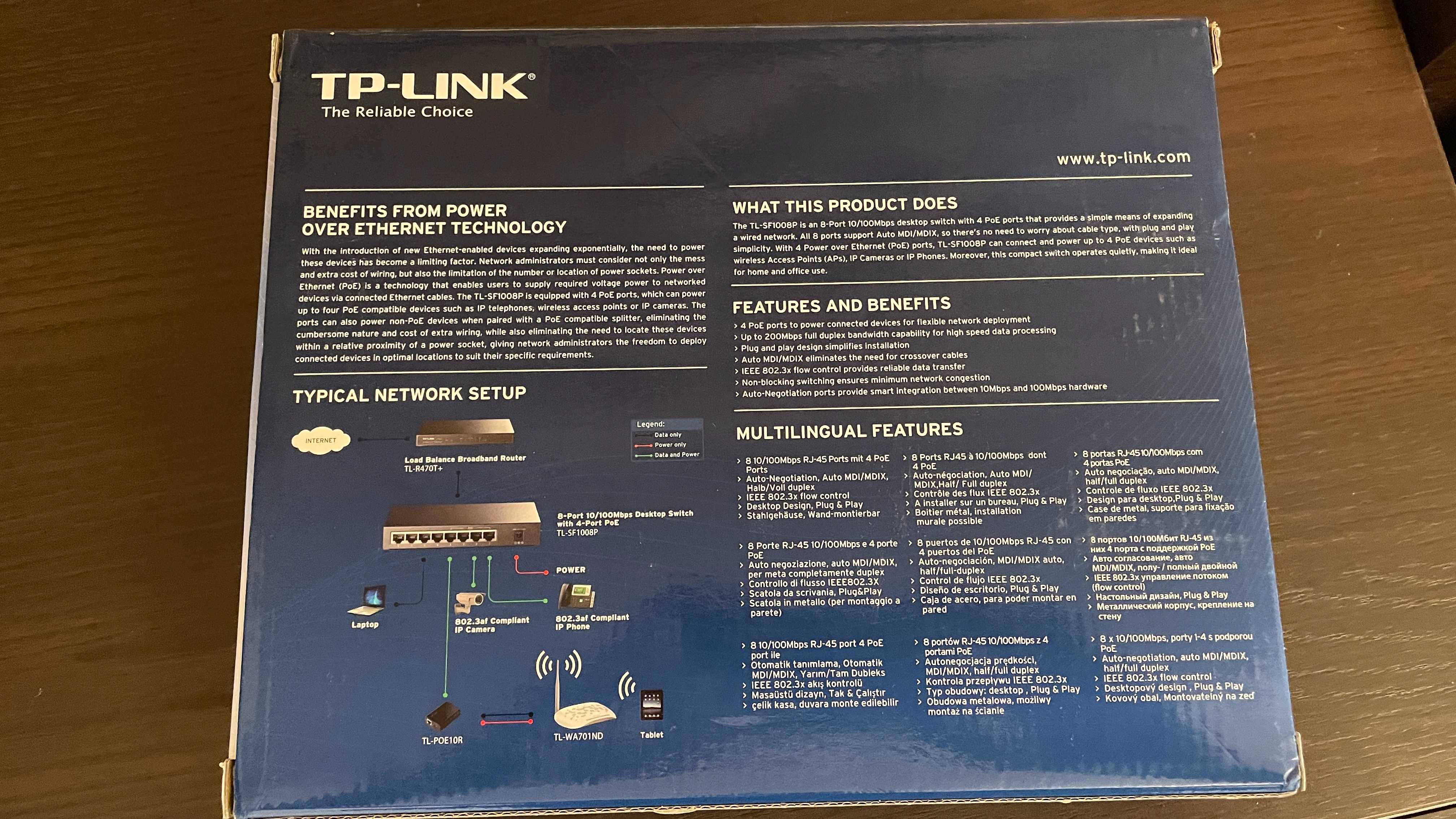 Switch TP-LINK switch POE - model TL-SF1008P