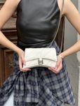 Сумка Balenciaga Crush Small Chain Bag Quilted шкіра | біла | срібло