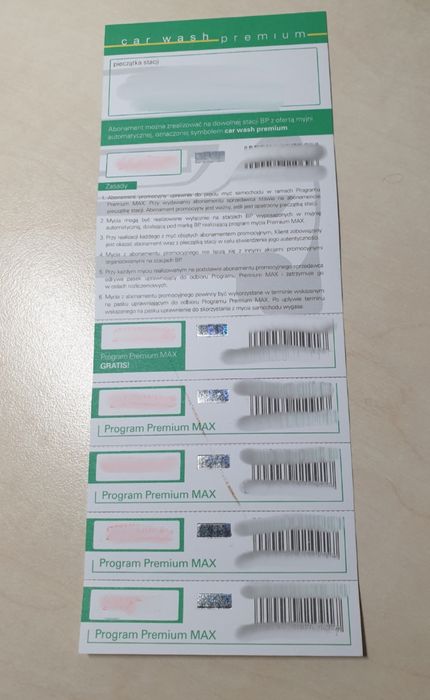 Karnet na myjnię automatyczną bp premium max