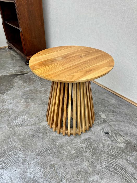 Stolik lamelkowy drewno tekowe, ręczna produkcja Indonezja Wysyłka OLX