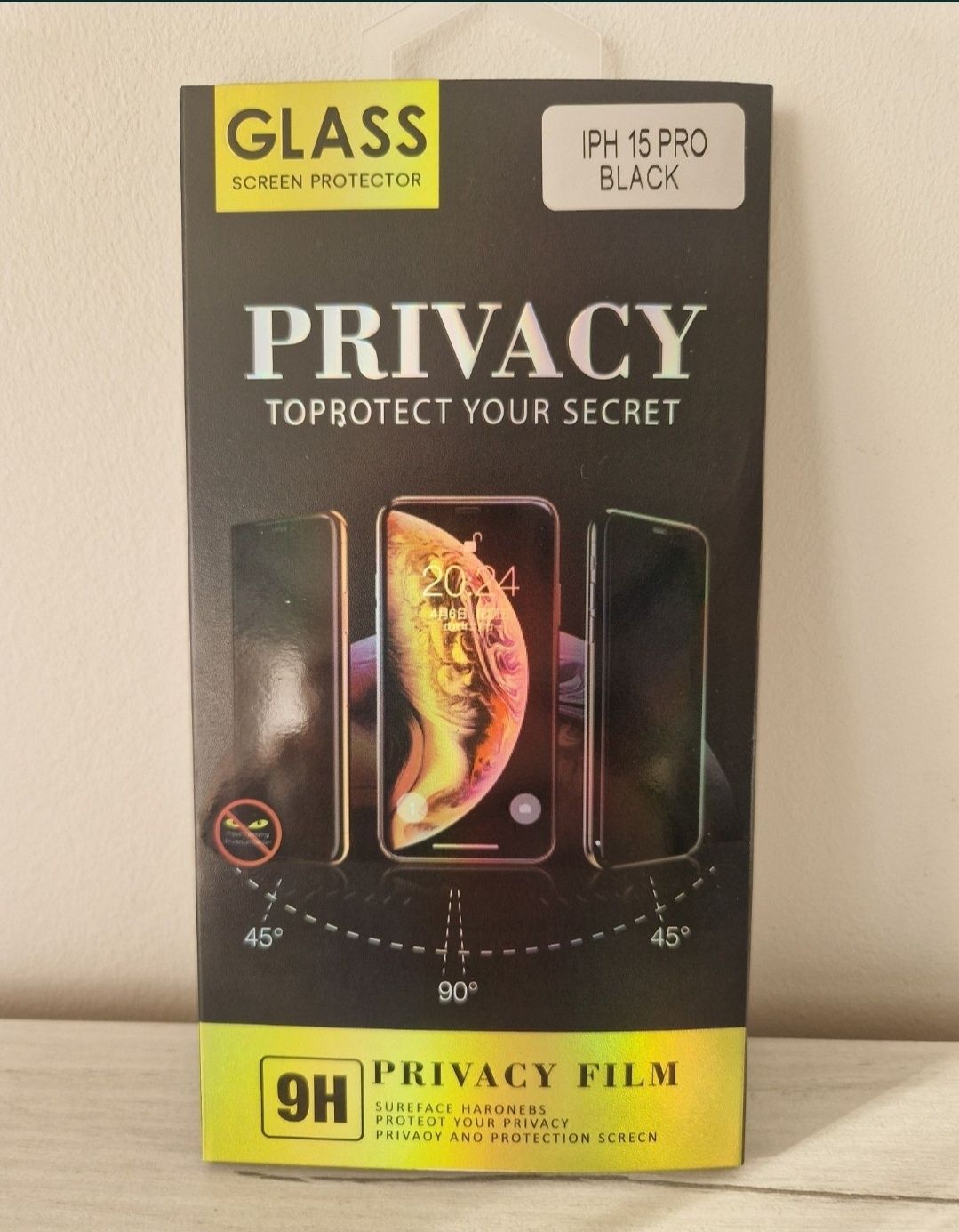 Hartowane szkło Privacy Glass do IPHONE 15 PRO