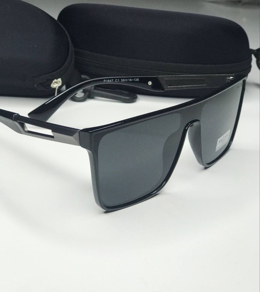 Солнцезащитные очки Маска Matrix POLAROID Чёрные Антиблик Окуляри