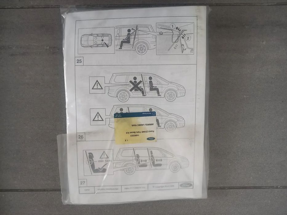 Zaślepki podsufitki Ford Focus C-Max 2010-2015, S-Max/Galaxy 2006-2015 1480303