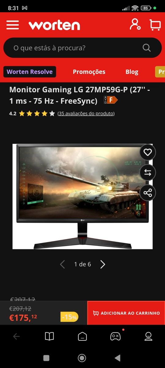 Monitor Gaming LG