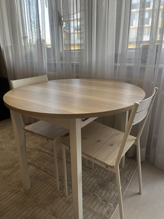 Stót rozktadany okrągły  ikea+ krzesła