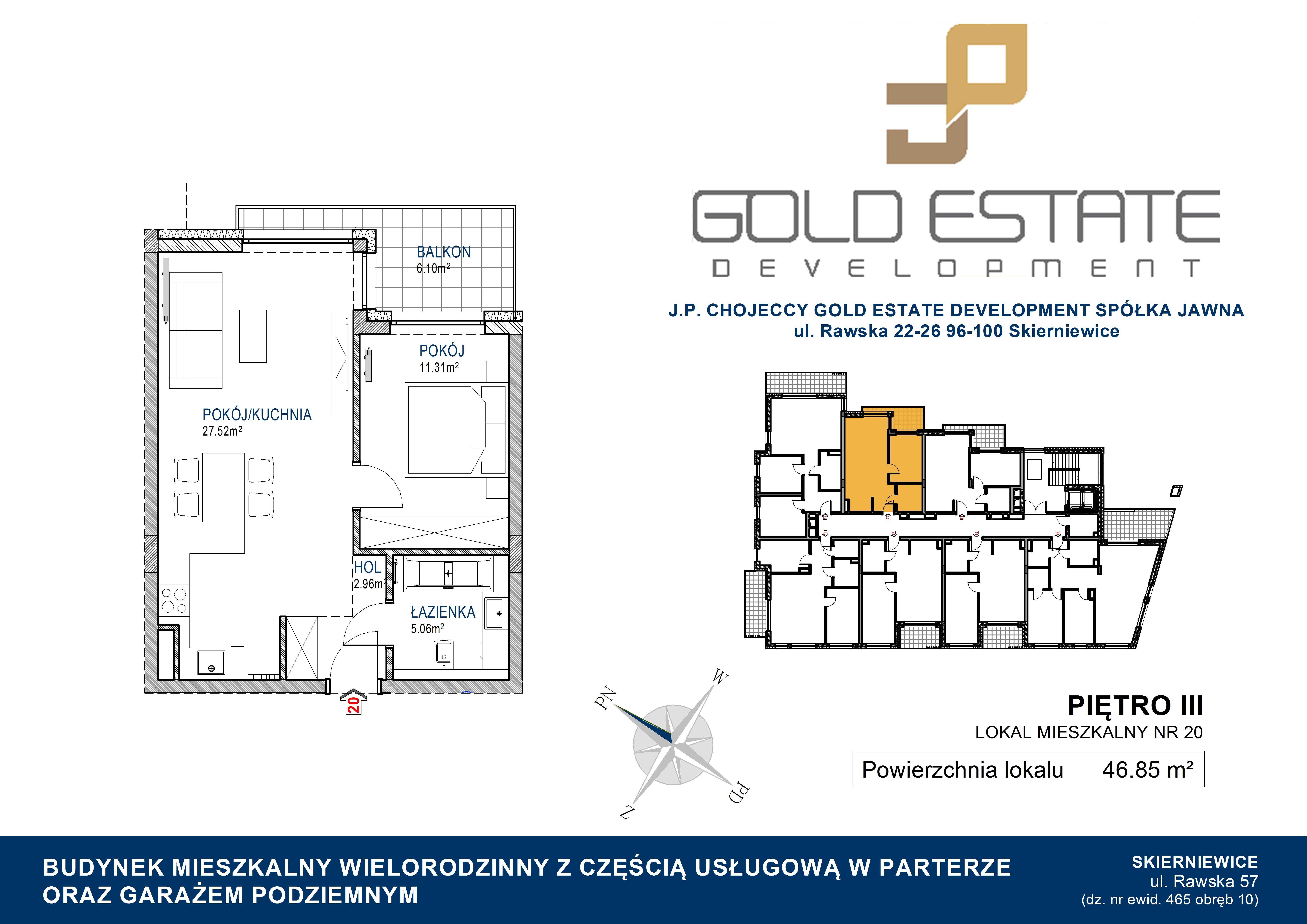 2-pokojowe mieszkanie 46,85 m² 557 515 zł 11 900 zł/m²