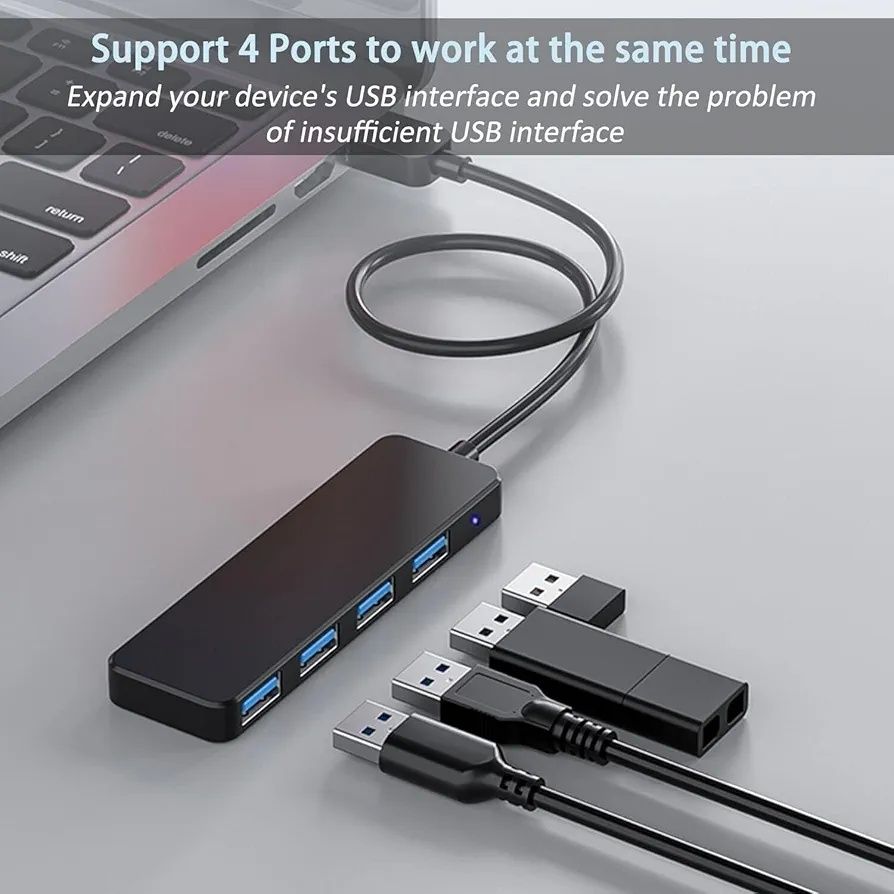 Rozdzielacz ,koncentrator USB, 4 porty USB 3.0 AKWOR
