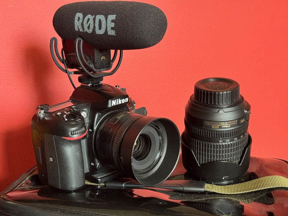 Zestaw Nikon d7200 obiektywy rode pro i Steadycam