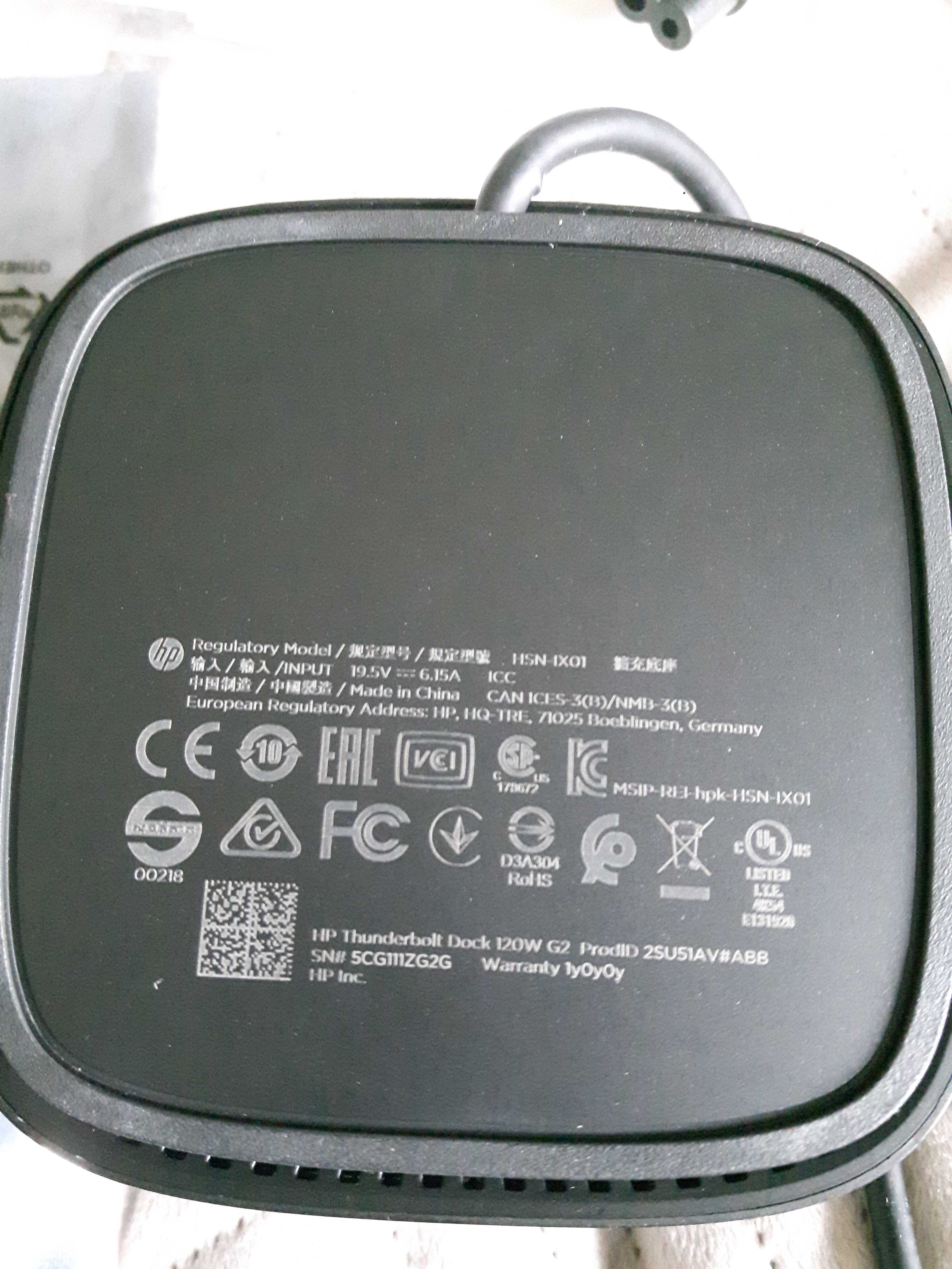 HP Thunderbolt Dock 120W G2 stacja dokująca ładowarka