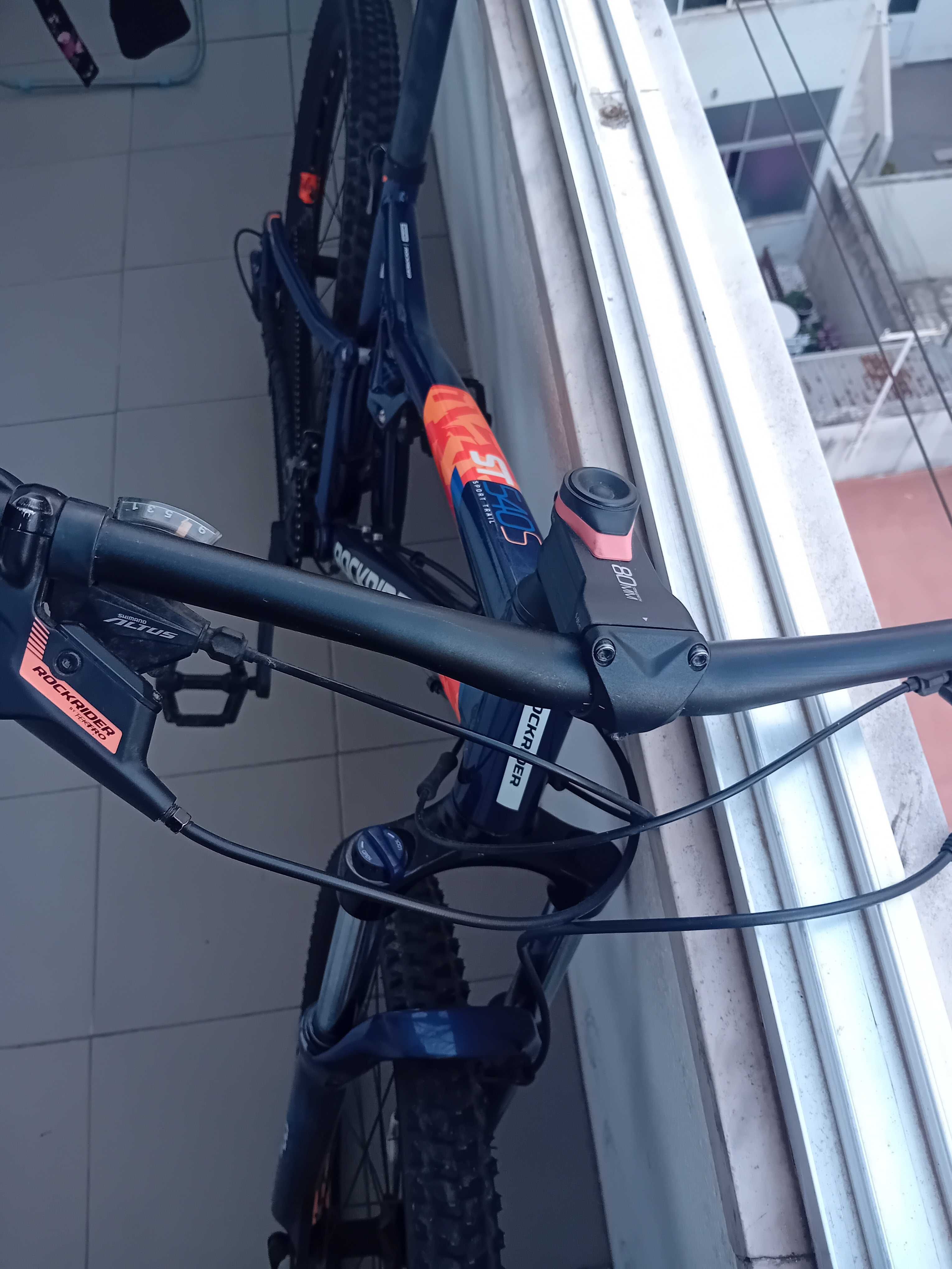 Bicicleta btt suspensão total  st 540 S 27,5" azul/laranja