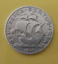 Moeda de 5$00 de 1946, Republica Portuguesa, em prata