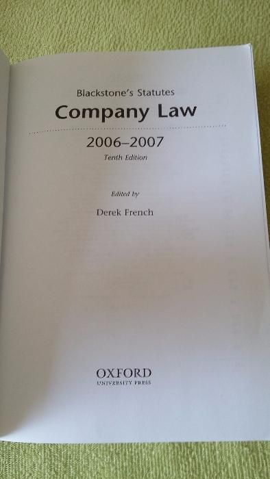 Statutes on company law - Derek French, j. ang