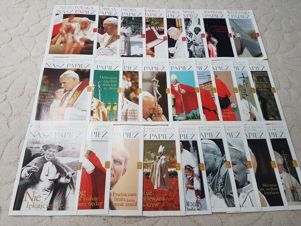 Kolekcja Jan Paweł II kronika pontyfikatu, segregator, gazety, plakat