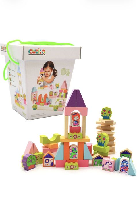Дерев'яний конструктор Cubika Містечко для дівчаток