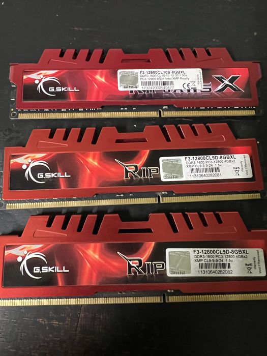 Ram ddr3 1600 4gbx2 + 1x8gb