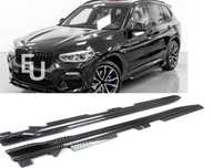 Dokładki Listwy Pod Progi BMW X3 G01 X4 X4M G02 CARBON / CZARNY POŁYSK