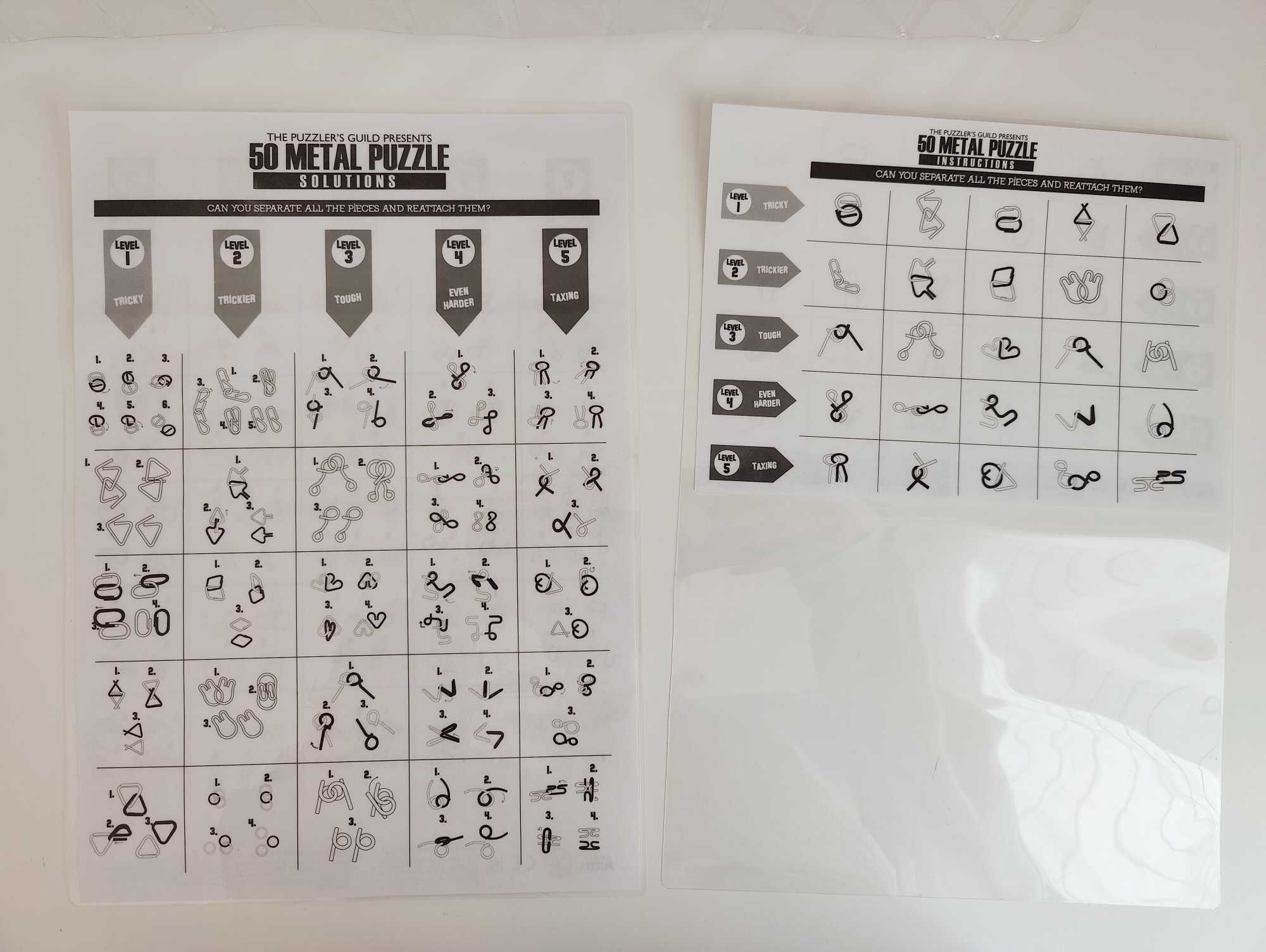 Łamigłówki logiczne, metalowe puzzle, zestaw 50 sztuk