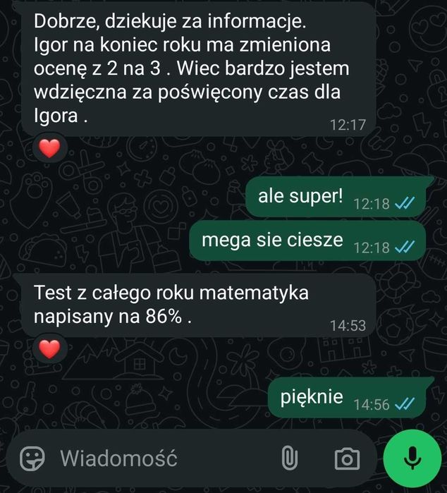 Korepetycje MATEMATYKA - stacjonarnie (Siechnice) / online miejsca