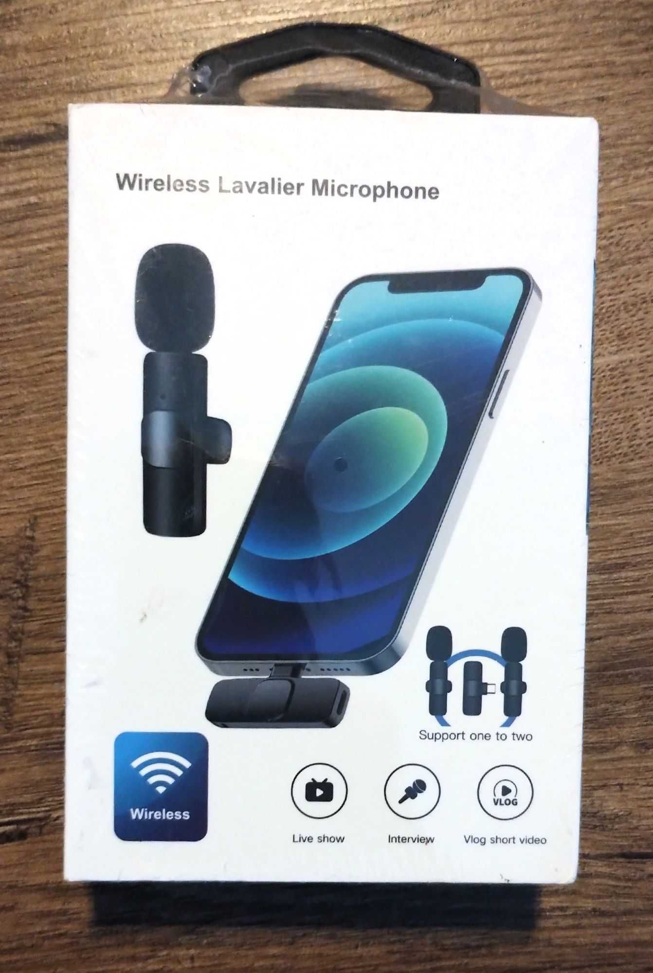 2 x Bezprzewodowy mikrofon krawatowy z wejściem Lightning dla iPhone