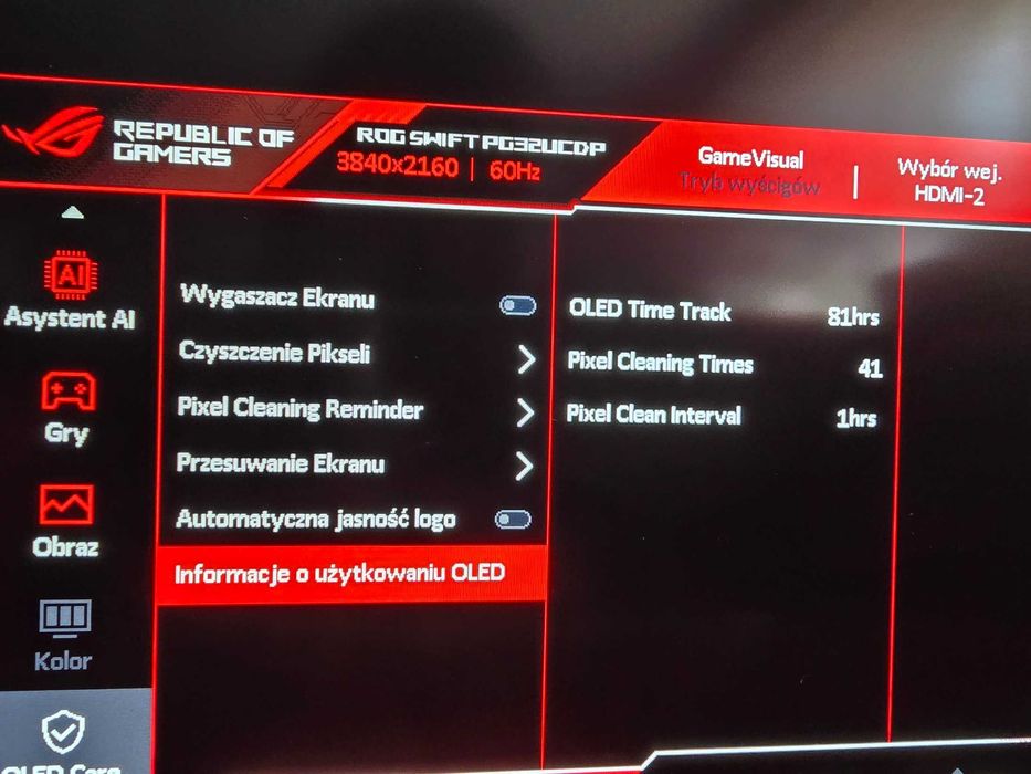 Monitor ASUS ROG PG32UCDP 4k 240hz Dual mode 1080p/480hz OLED