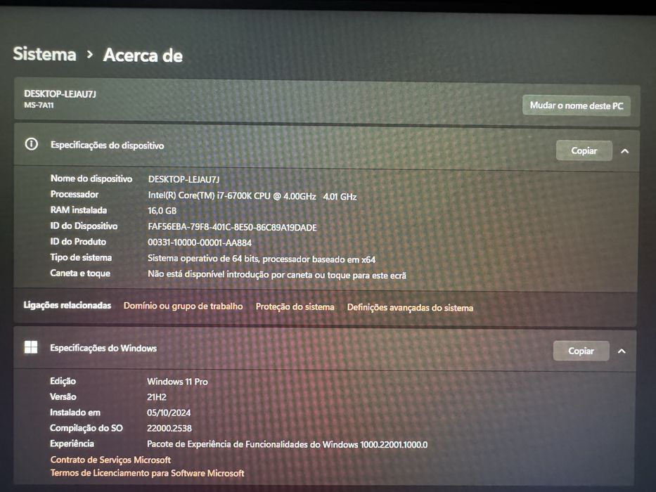 Computador fixo i7 + RTX3070