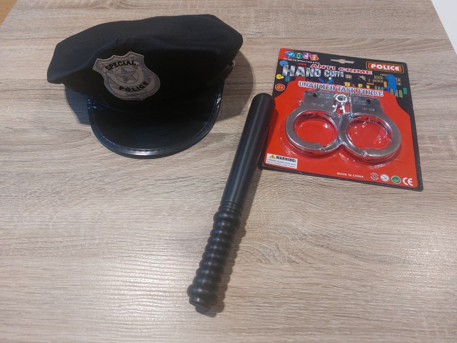 Akcesoria do strój policjantki kajdanki przebranie bal karnawałowy