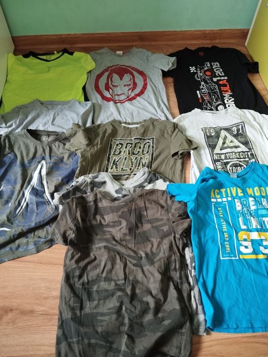 Zestaw 10 koszulek, t-shirt dla chłopca 146/152