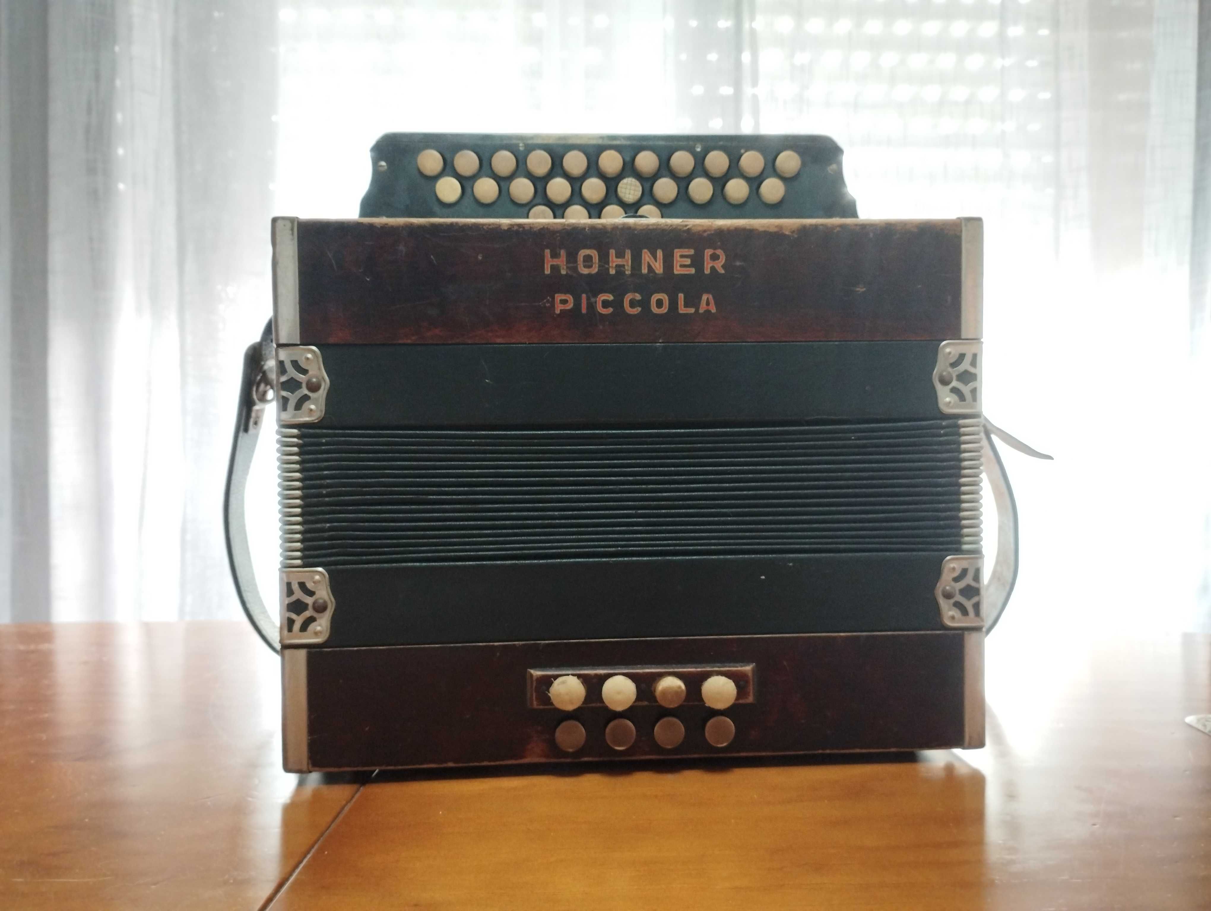 Concertina HohnerPiccola Vintage Funcional Raro Placa Fritz Bär(Suíça)