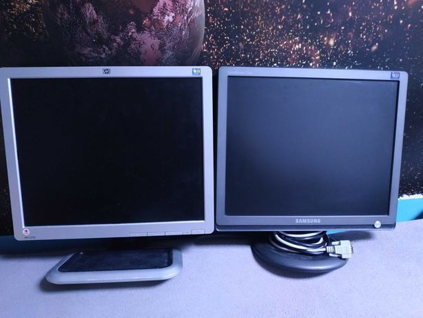 Monitory dwa 17 cali lcd HP L1710 i Samsung SyncMaster SM 731BF