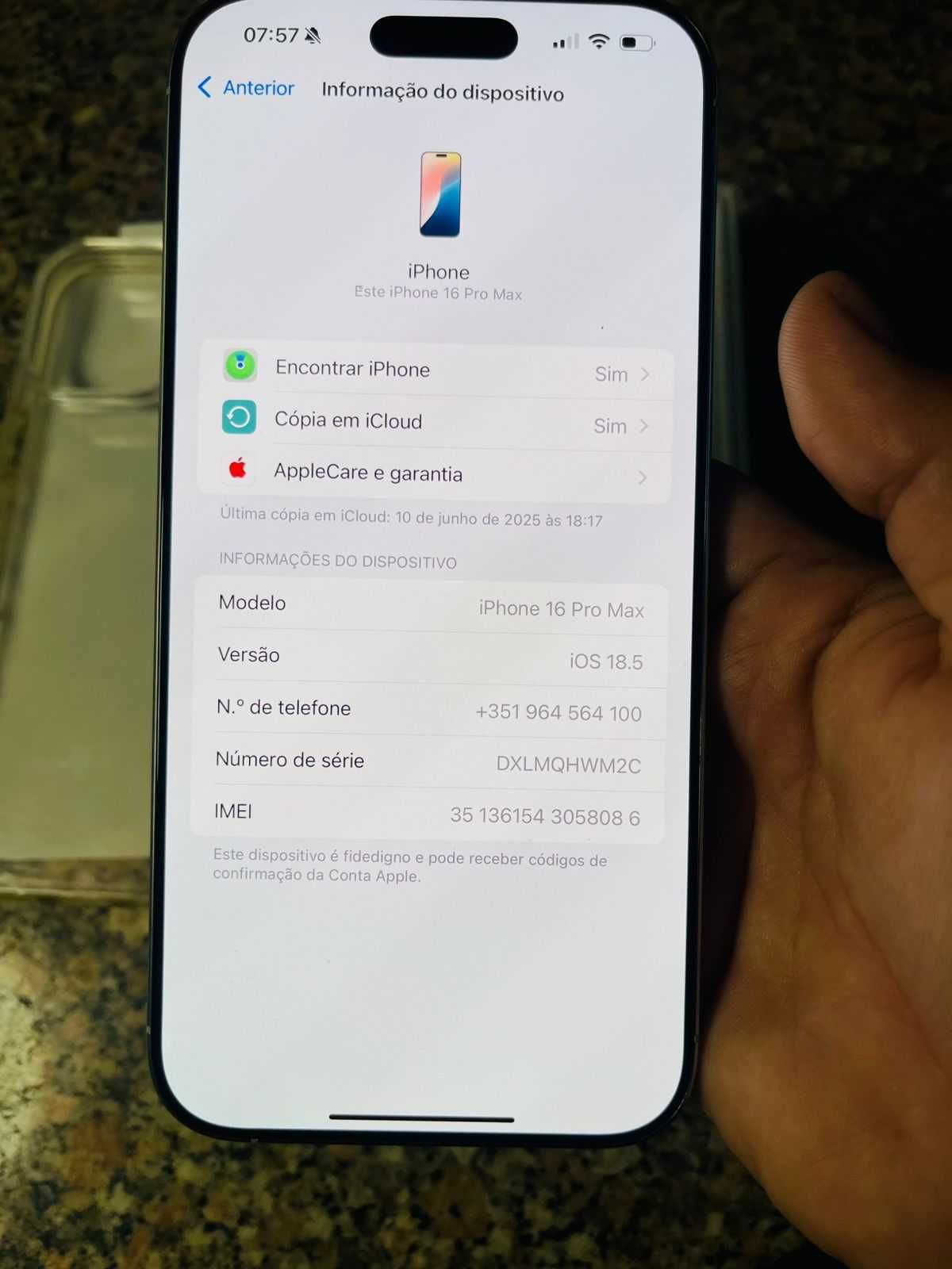Iphone 16 Pro Max 256gb Branco -Novo