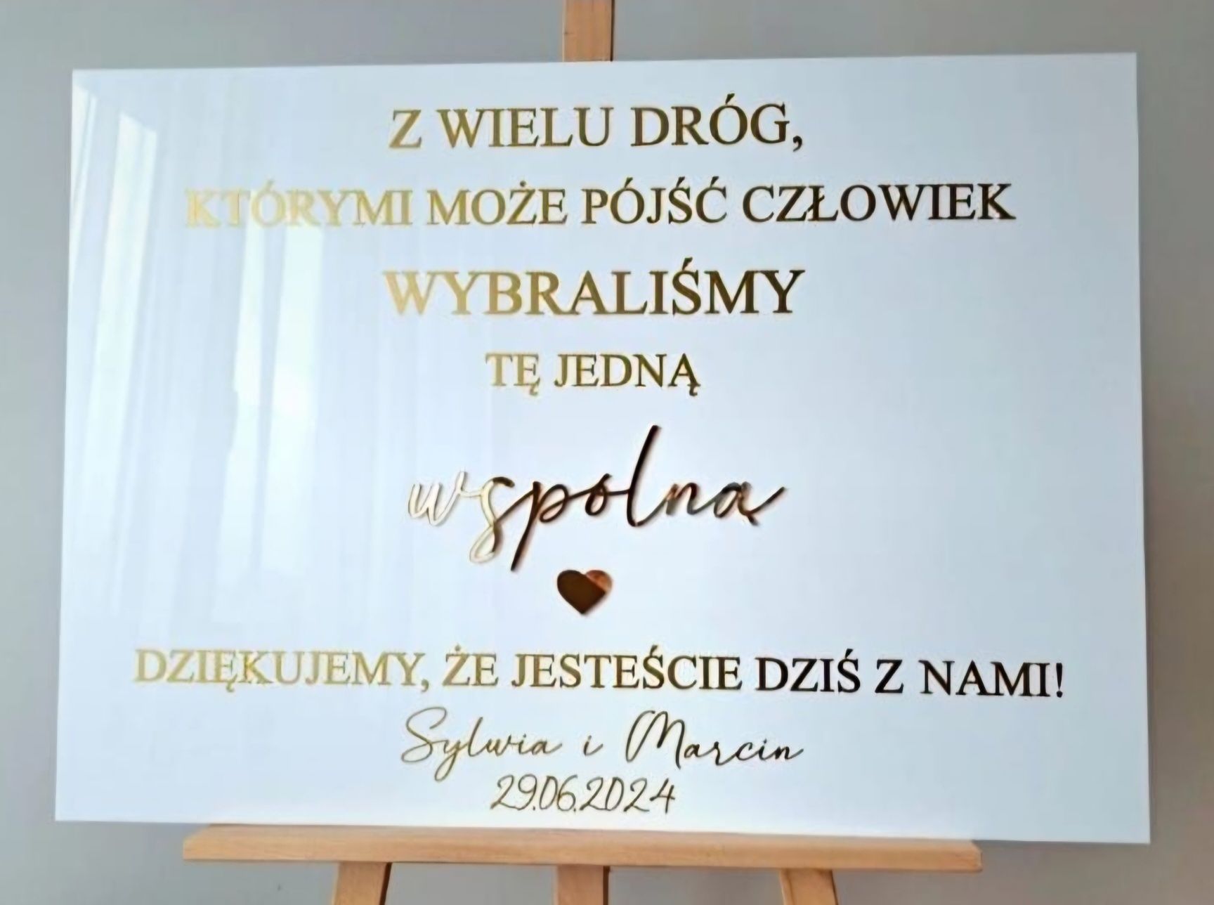 Tablica ślubna powitalna pleksi z wielu dróg wesele dekoracje sali