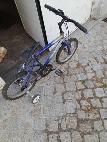 Bicicleta de criança e uma podengo