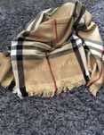 Karmelowa chusta Burberry 180x70 cm | szal w kratkę | kaszmir