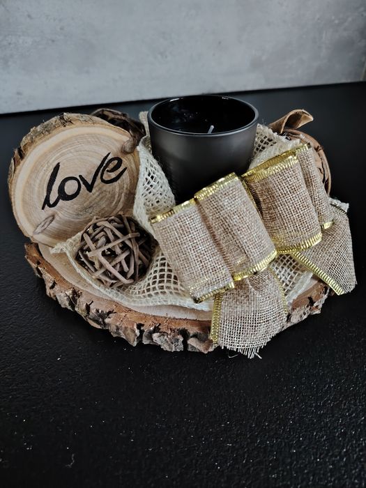 Dekoracja na stół na cały rok/rękodzieło/plaster drewna