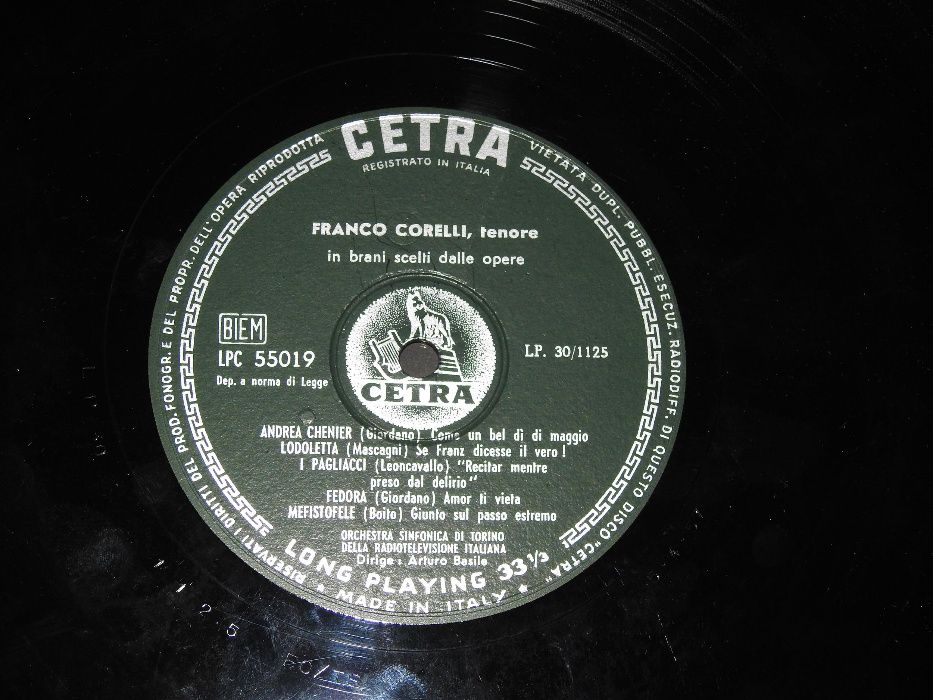 Płyta winylowa Franco CORELLI Recital - Włochy- Cetra LPC 55019