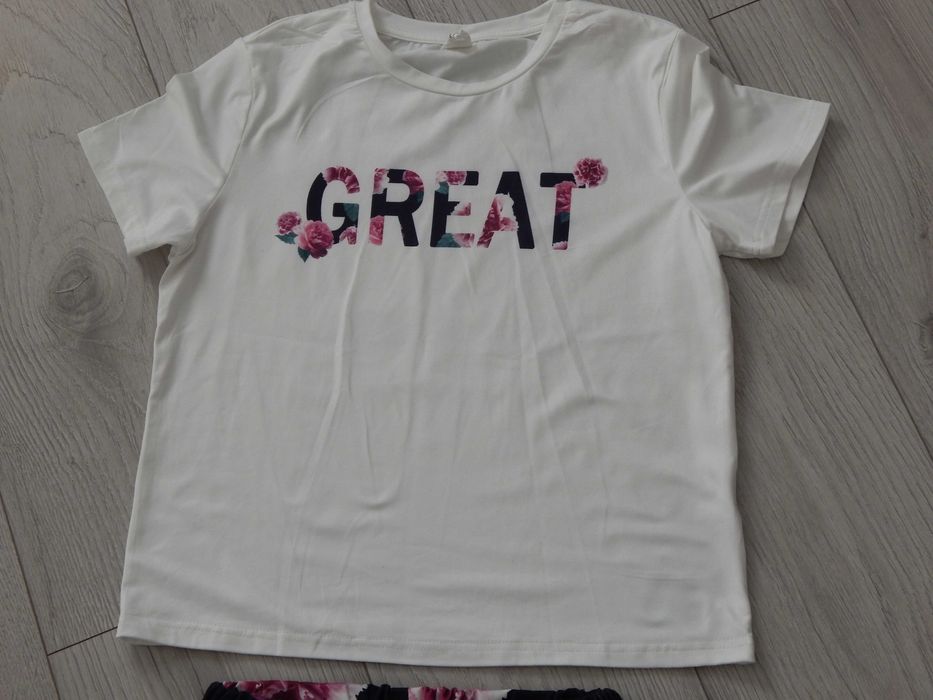 Komplet leginsy + koszulka rozm. 140