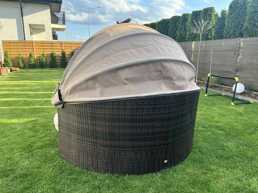 Merxx Riva wyspa relaksacyjna, Ø 180 cm, brązowa plecionka rattan