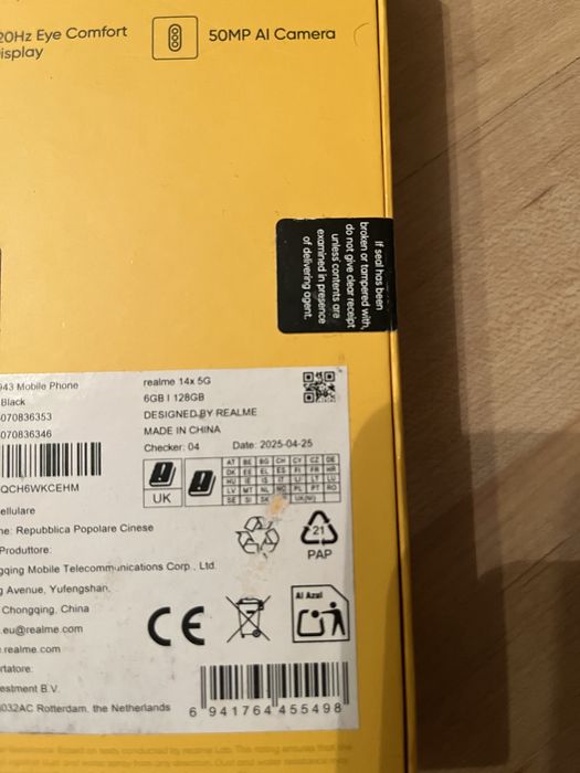 Nowy Realme 14x 5G  6/128GB