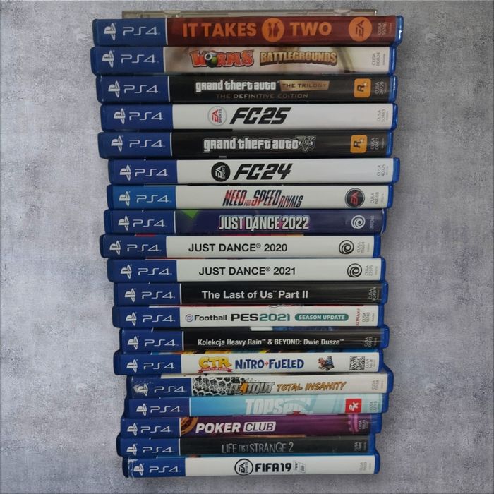 Zestaw gier PS4 it takes two fifa nba ufc nfs poker gta just dance fc