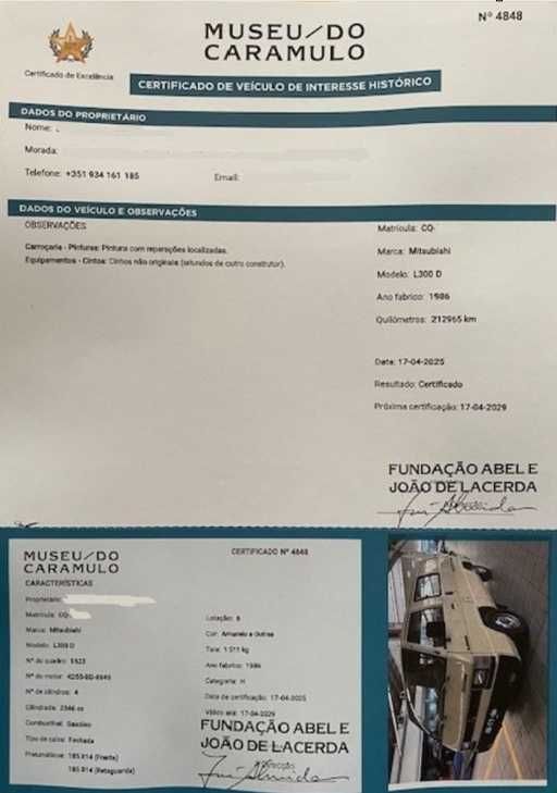 Mitsubishi L300 Delica -  Veículo Certificado pelo Museu do Caramulo