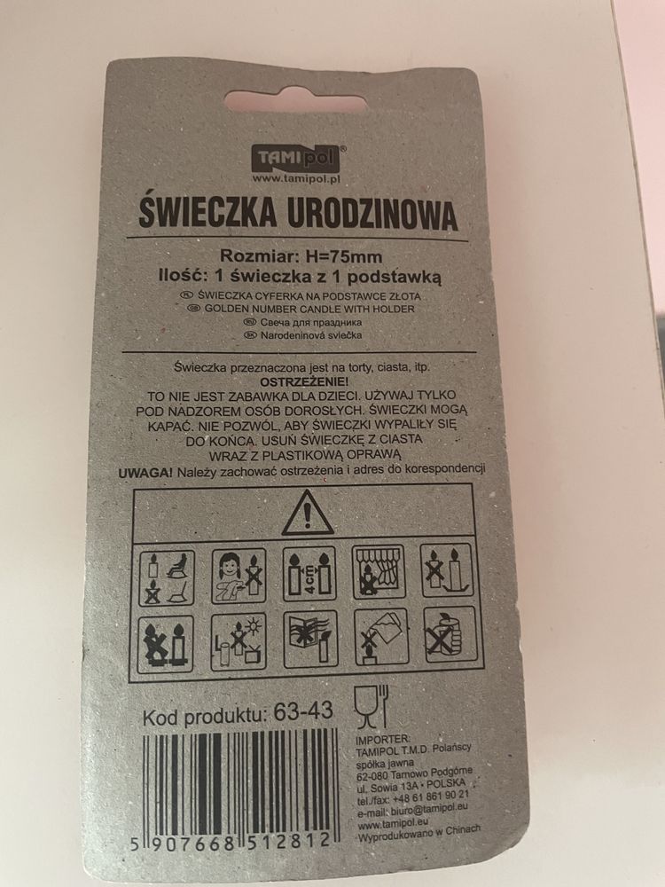 świeczka urodzinowa 9