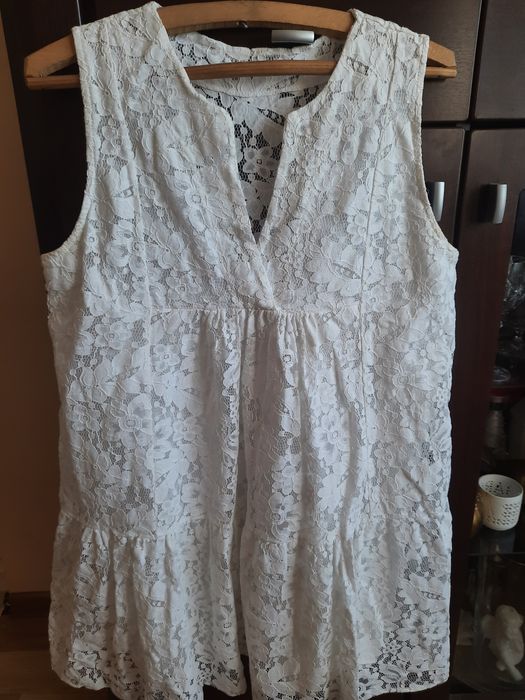 Sukienka na lato koronką biała boho