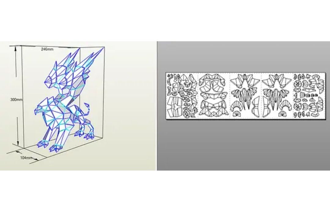 PaperKhan Набір для створення 3D фігур паперкрафт грифон конструктор