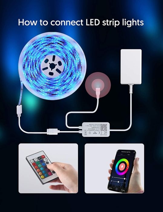 Fitas LED RGB Wifi 5050 SMD de Teckin com 5 metros Alexa e Google Home