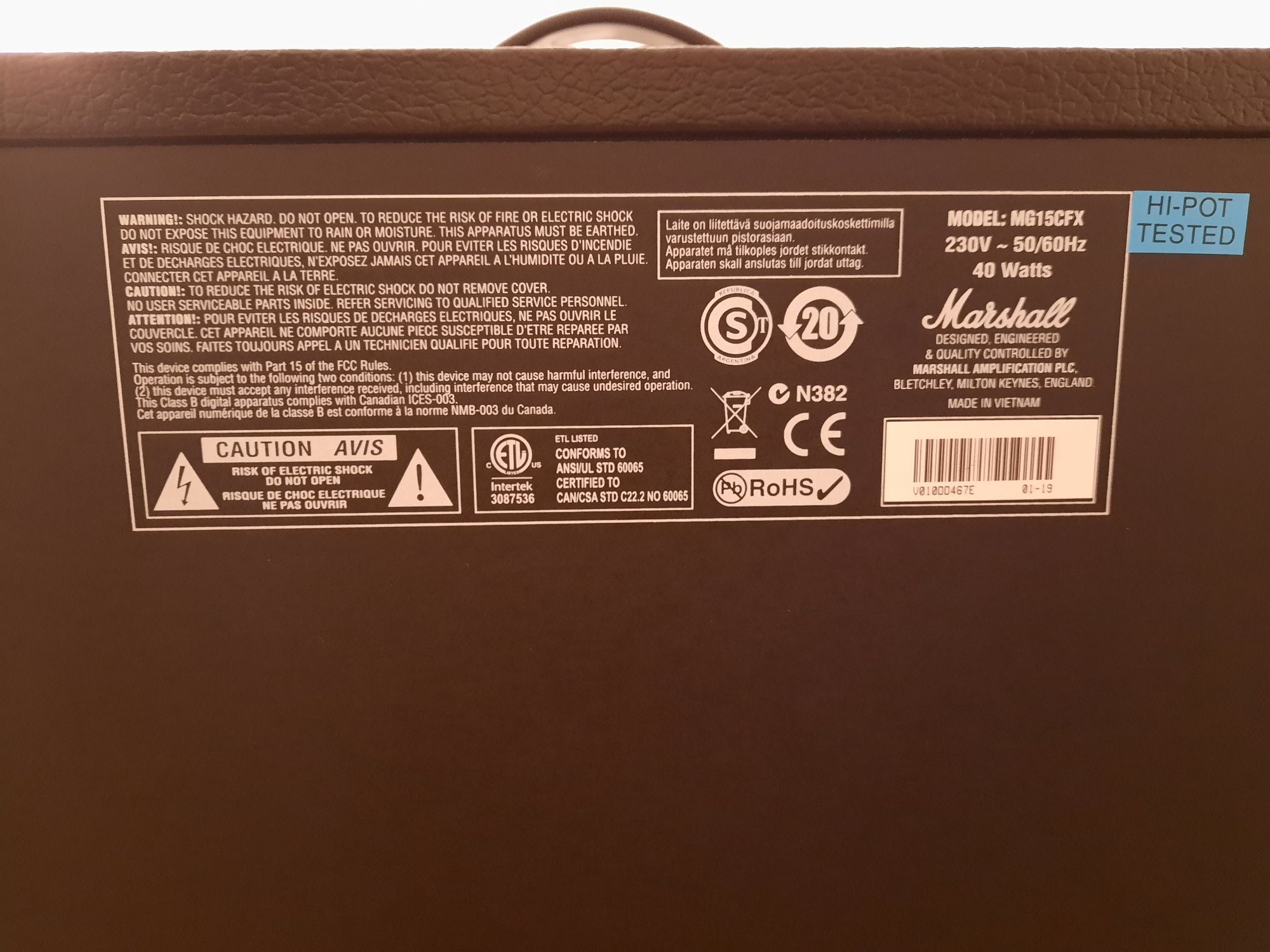 Комбопідсилювач Marshall MG15FX